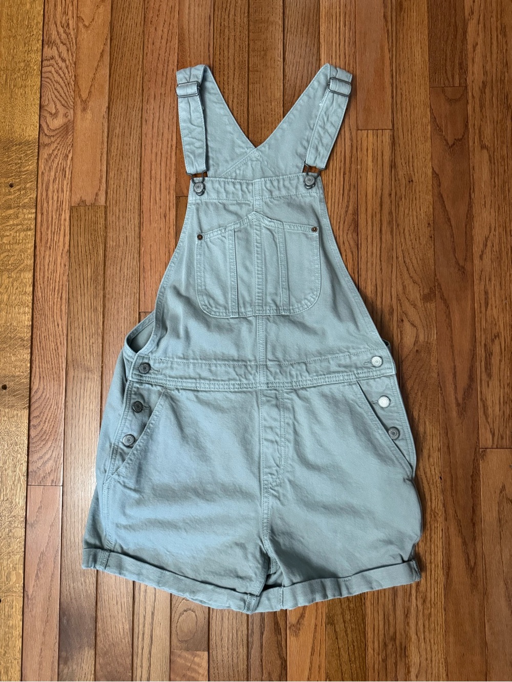Old Navy Gray Short Denim Overalls